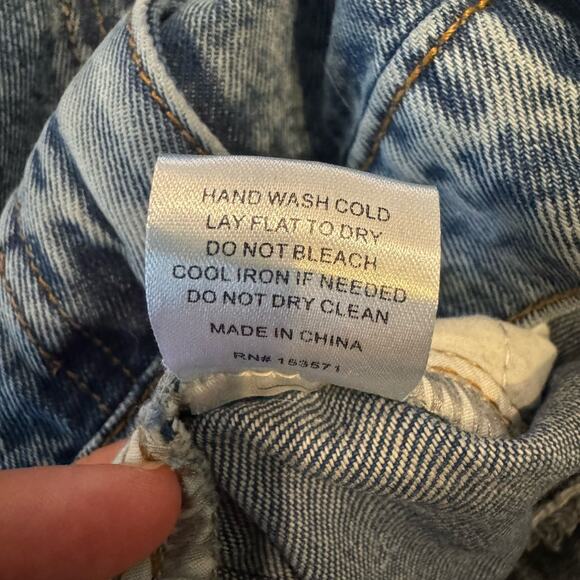 Oli & Hali Mineral Washed Denim Patch Jeans Boho Wide Leg Mid-rise Women’s 30 - Picture 5 of 5